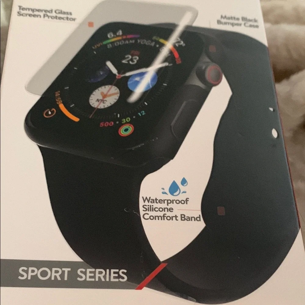 Apple 38mm Matte Black Smartwatch Case protection watch band. New never opened